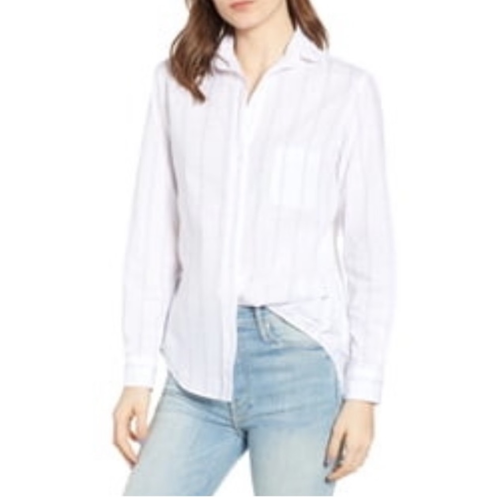 Grayson The Hero Washed Stripe Print Cotton Shirt sz 2(M)